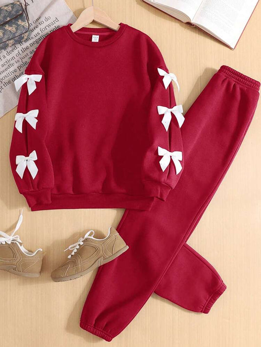 Bow Daisy Red Sweatshirt Tracksuit