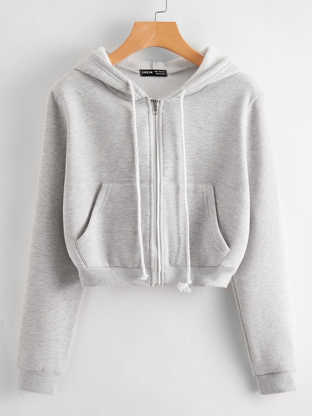 Grey Crop Zipper