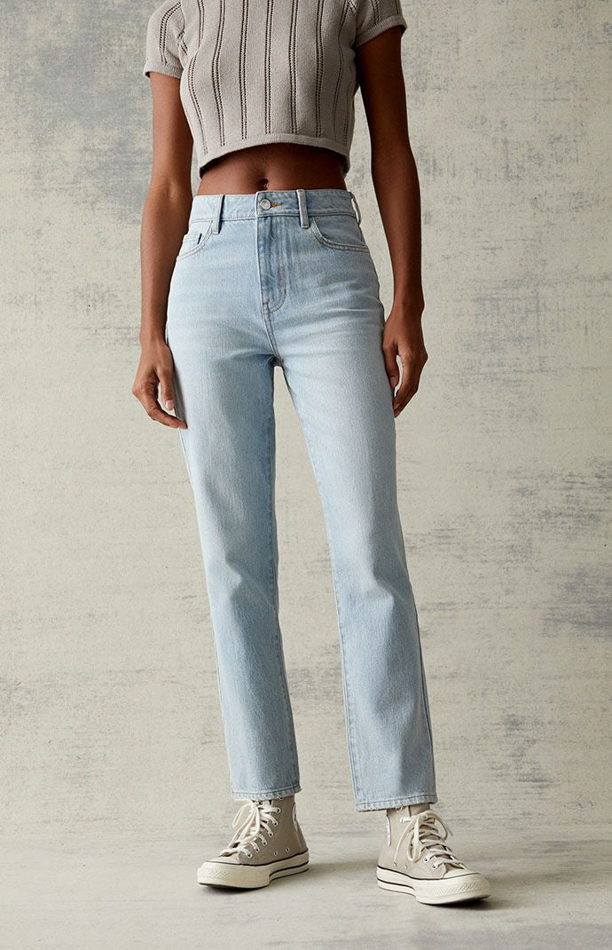 Sky Blue Straight Fit Jeans