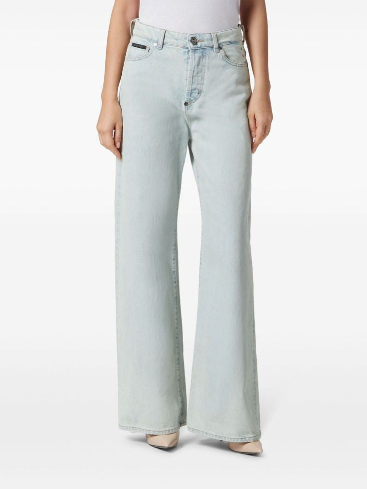 Ice Blue Wide Leg Jeans