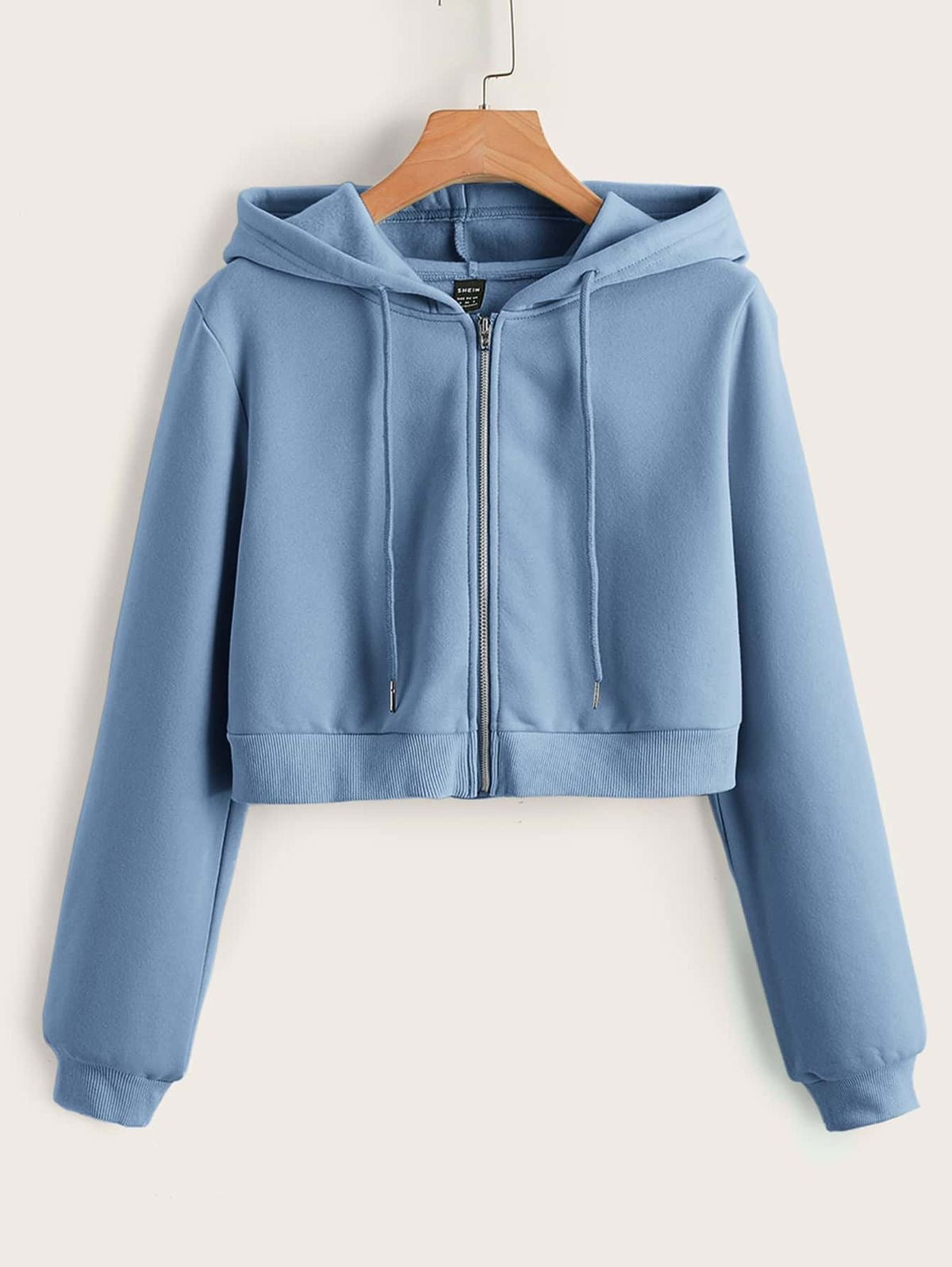 Sky Blue Crop Zipper