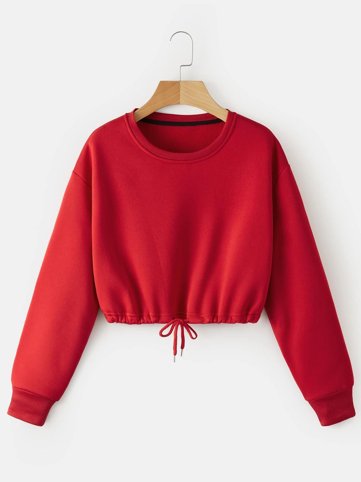 Drawstring Crop Sweatshirt