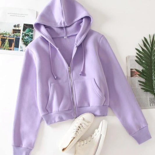 Lilac Crop Zipper