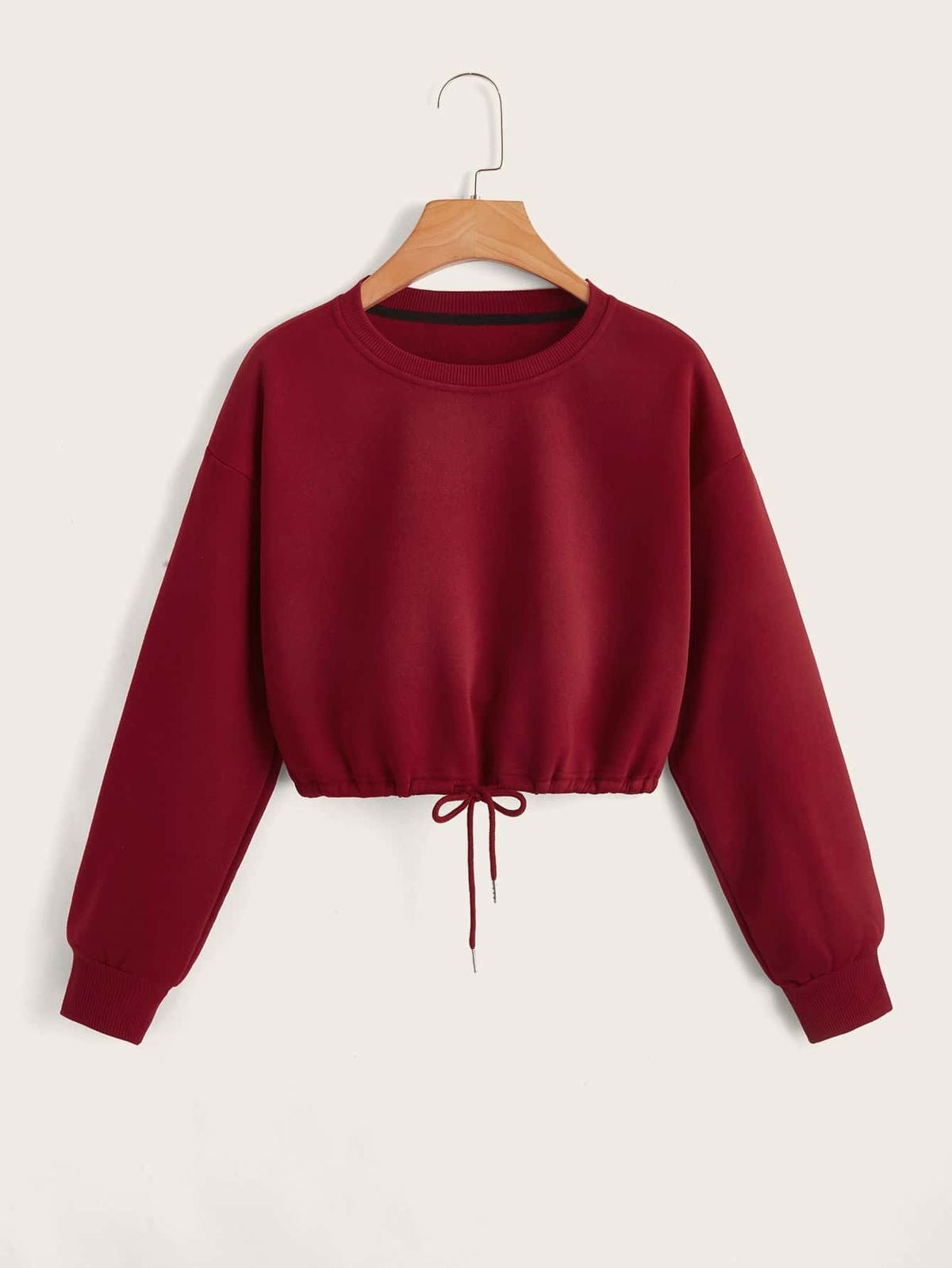 Drawstring Crop Sweatshirt