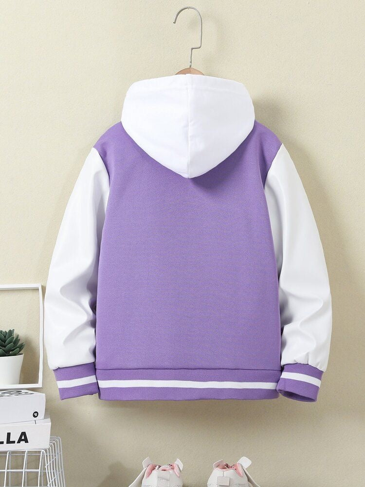 Lilac  Baseball Varsity Jacket