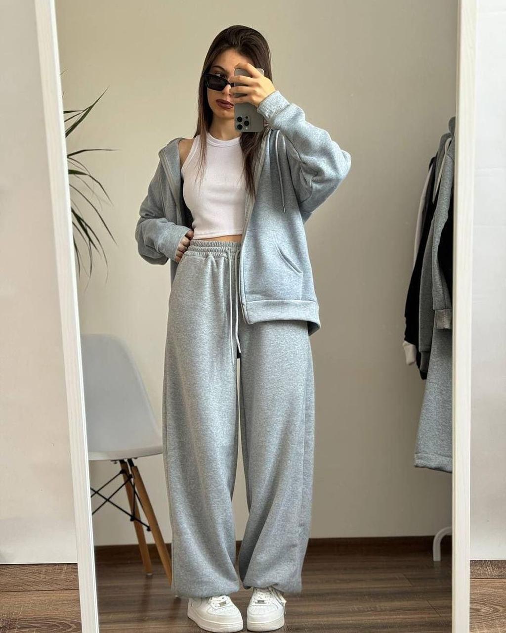 Grey Zipper with Grey Trouser Tracksuit