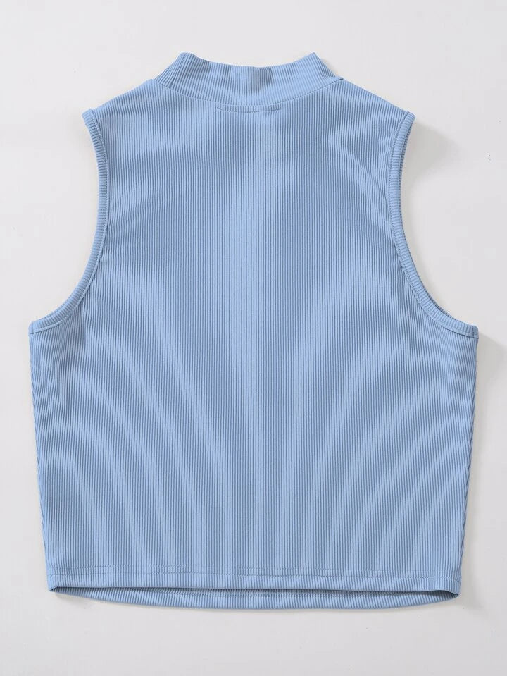 SKY BLUE RIBKNIT TANKTOP