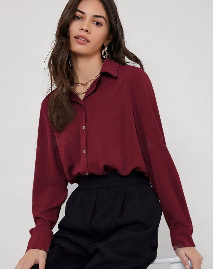 Maroon Button Down Shirt