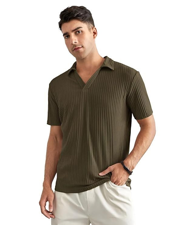 Ribbed Polo Shirt