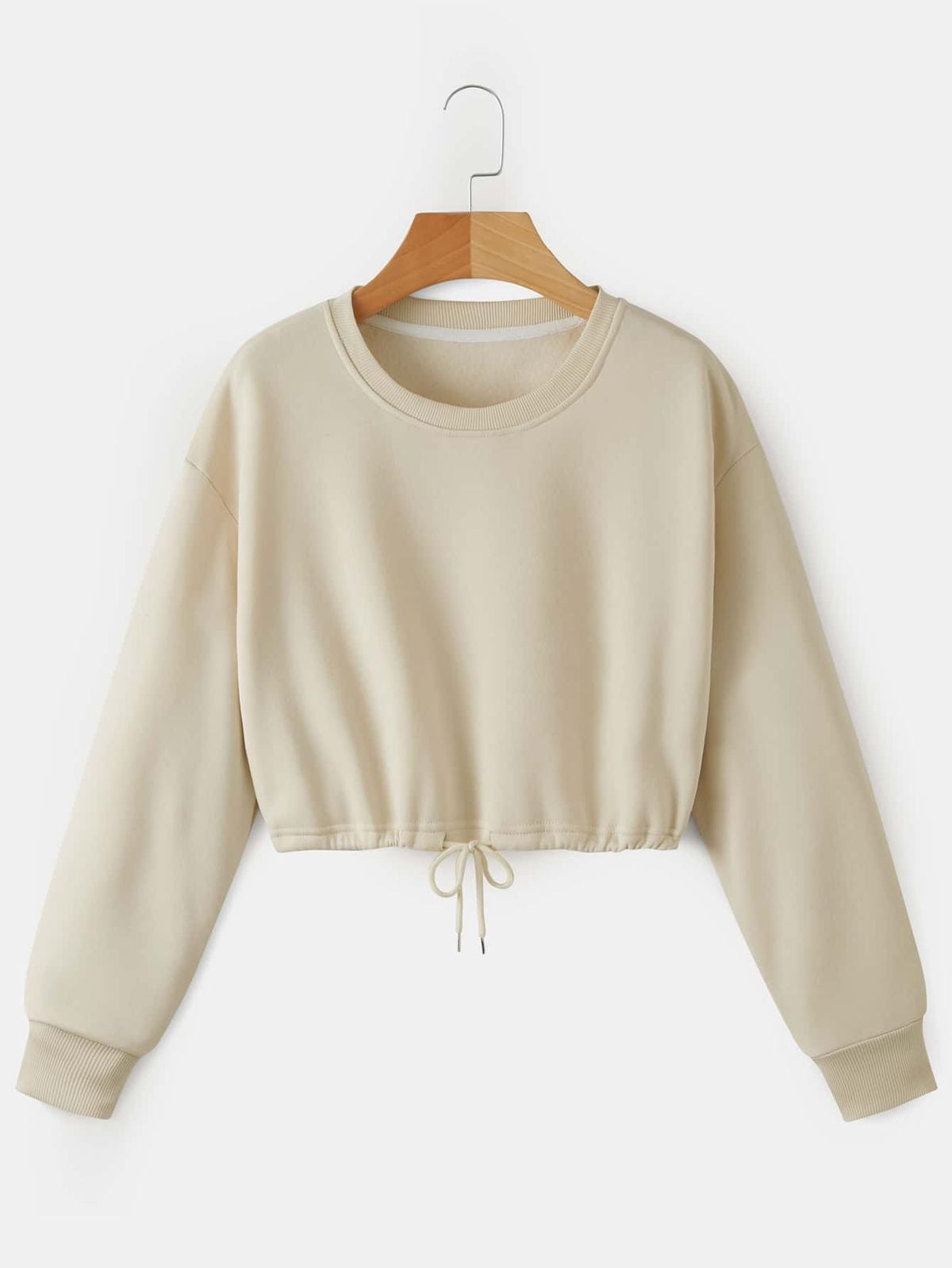 Drawstring Crop Sweatshirt