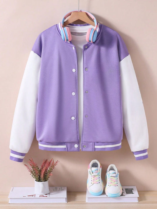 Lilac  Baseball Varsity Jacket