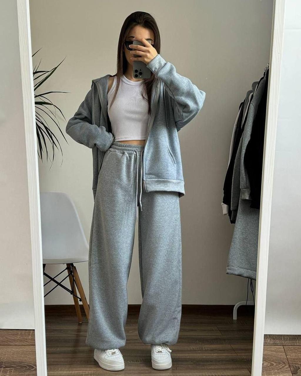 Grey Zipper with Grey Trouser Tracksuit