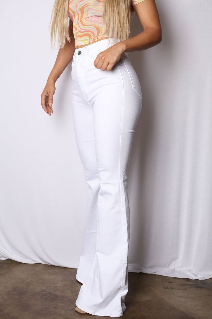 White Bell Bottom Jeans