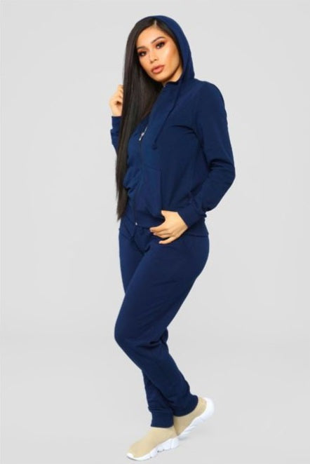 Navy Blue Hoodie Tracksuit