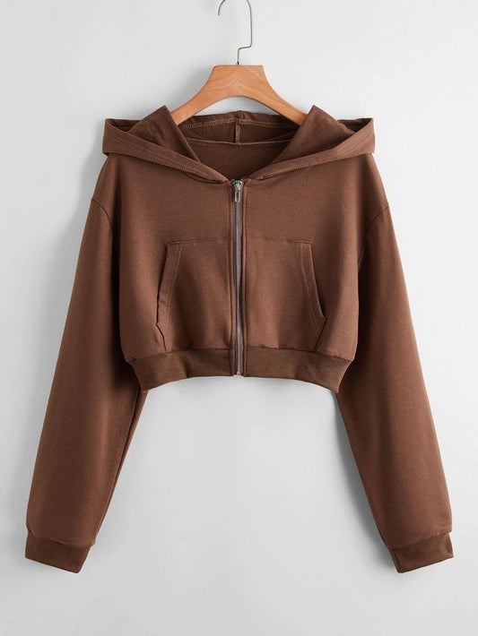 Brown Crop Zipper