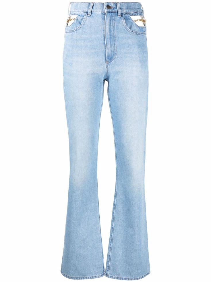 Sky Blue Bell Bottom Jeans