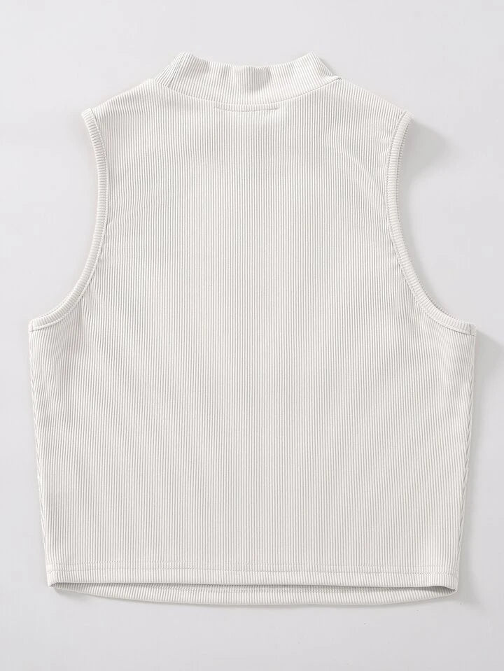 WHITE RIBKNIT TANKTOP