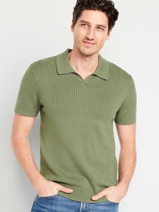 Ribbed Polo Shirt