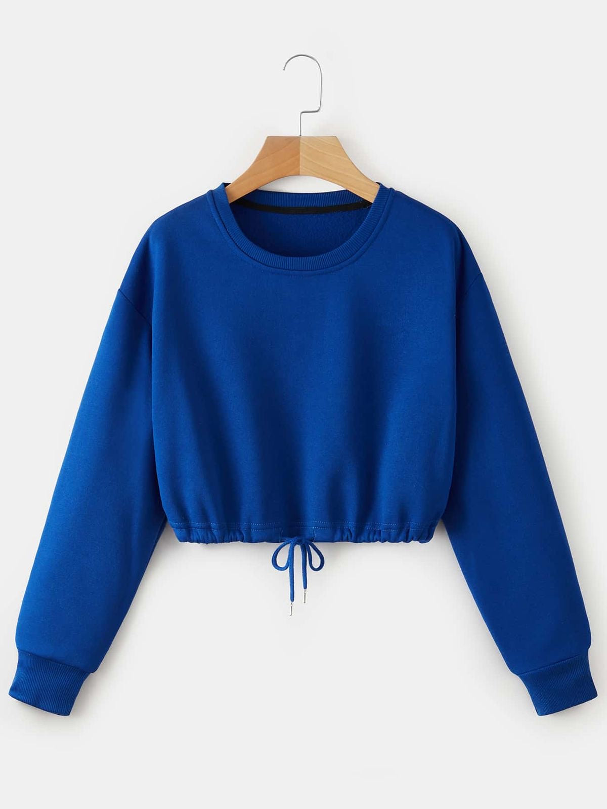 Drawstring Crop Sweatshirt