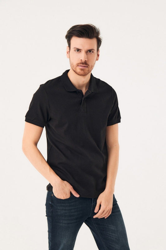 Ribbed Polo Shirt