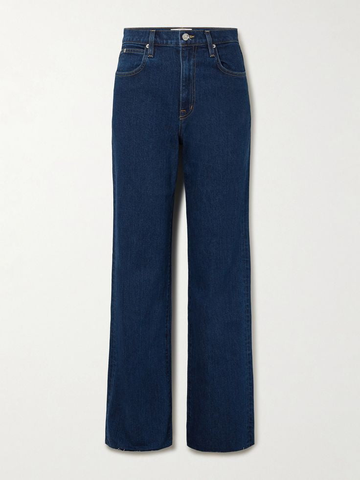 Mid Dark Blue Wide Leg Jeans