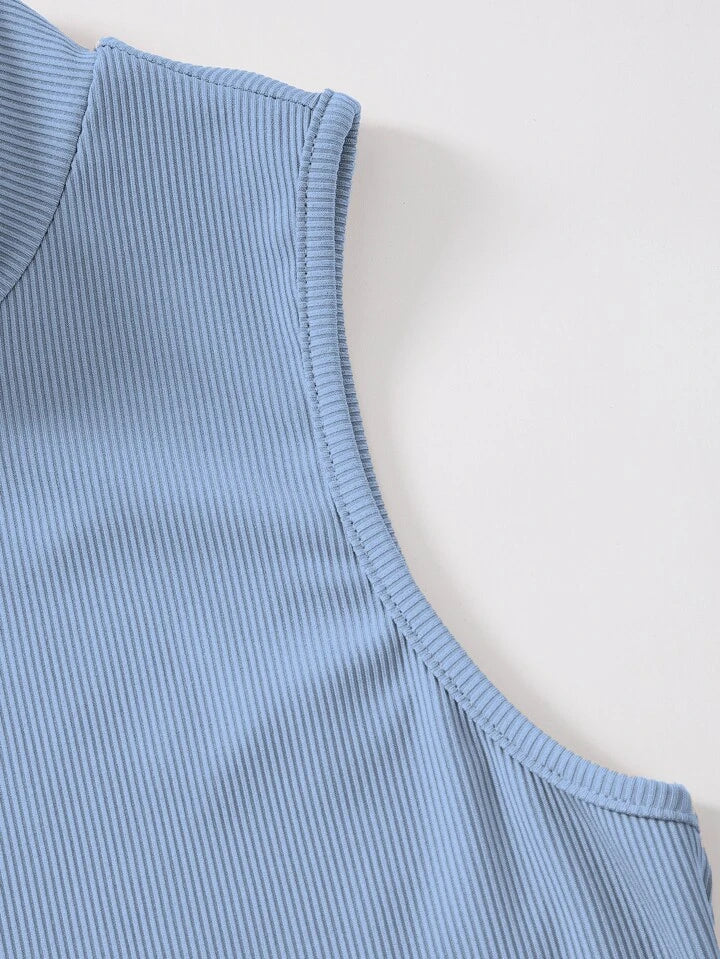 SKY BLUE RIBKNIT TANKTOP