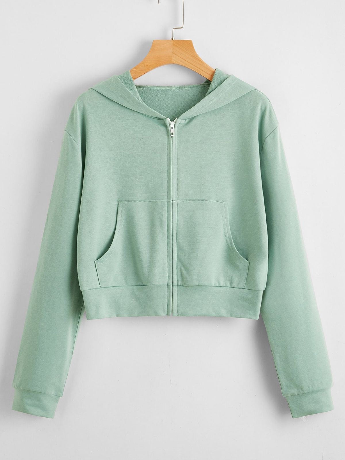 Sea Green Crop Zipper