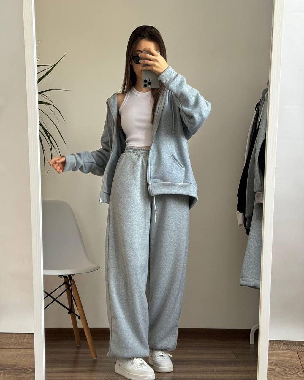 Grey Zipper with Grey Trouser Tracksuit