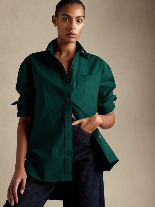 Bottle Green Button Down Shirt