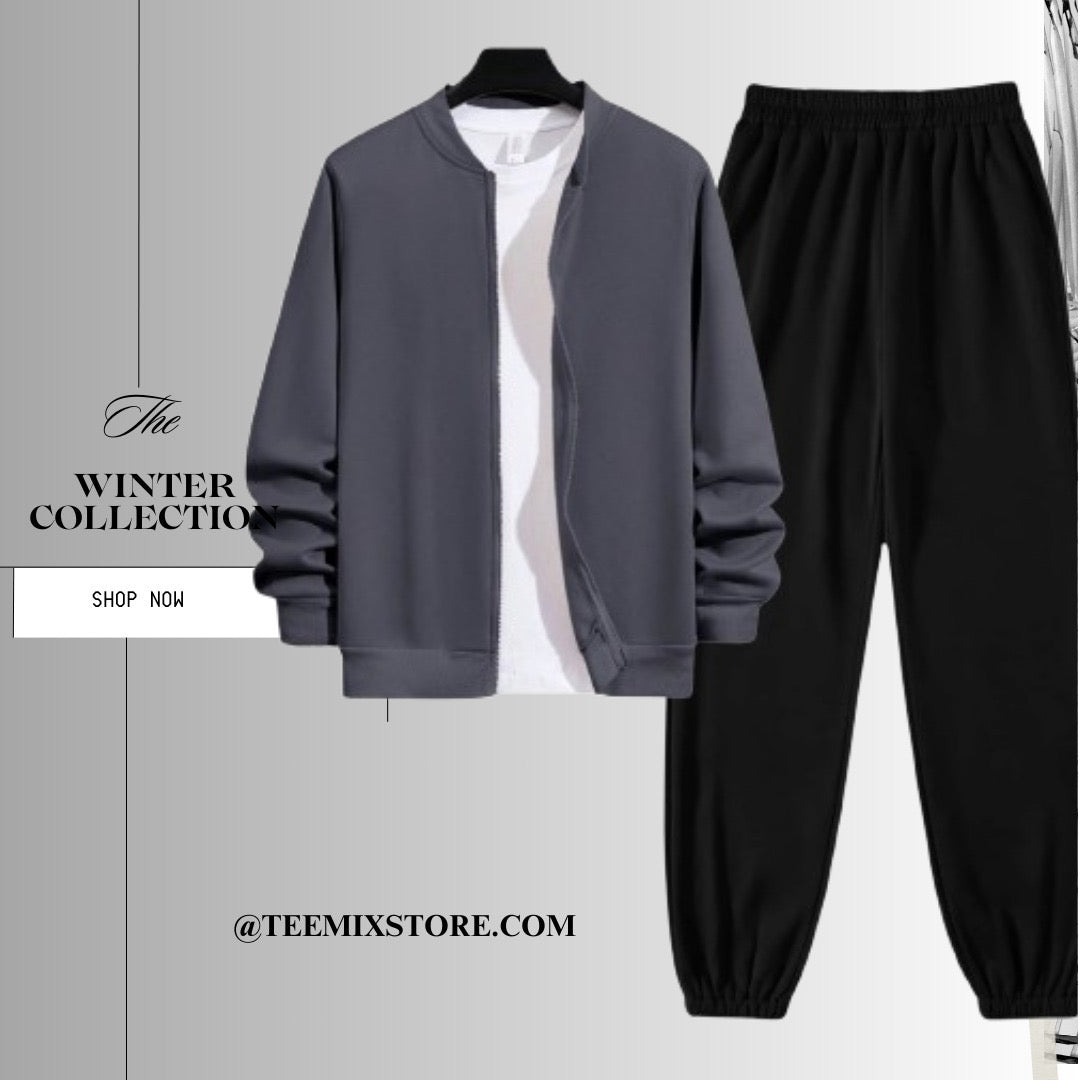 Sweat Zipper With Black Trouser