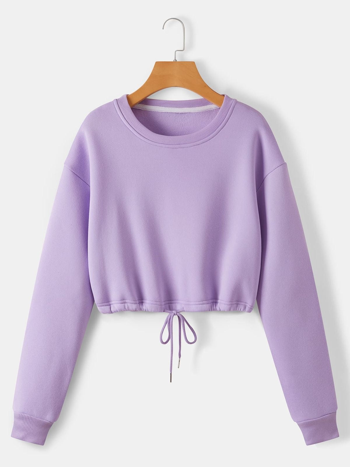 Drawstring Crop Sweatshirt