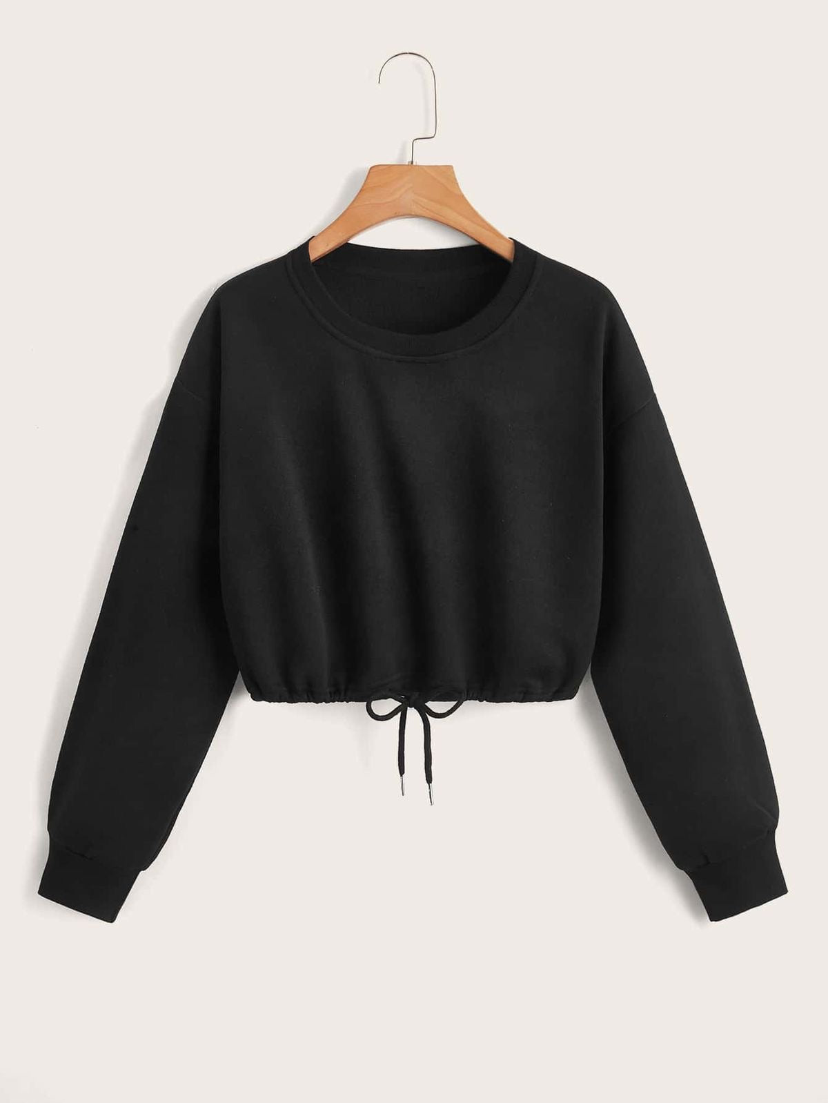 Drawstring Crop Sweatshirt