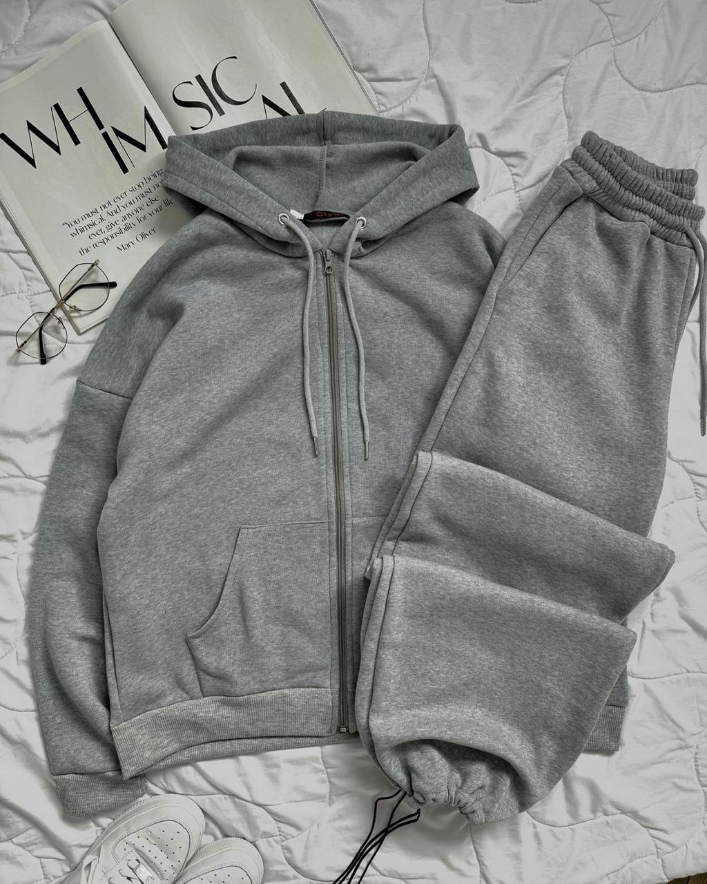 Grey Zipper with Grey Trouser Tracksuit