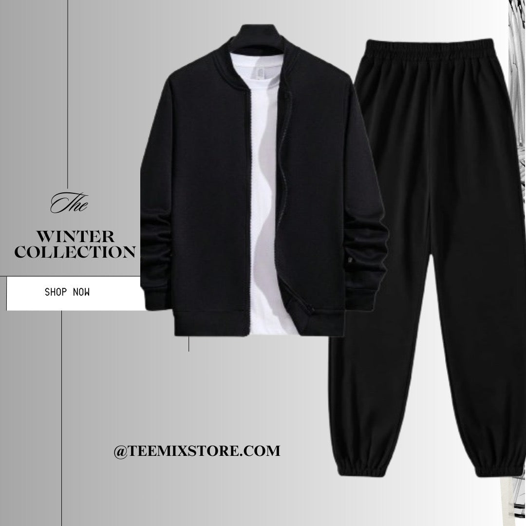 Sweat Zipper With Black Trouser