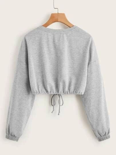 Drawstring Crop Sweatshirt