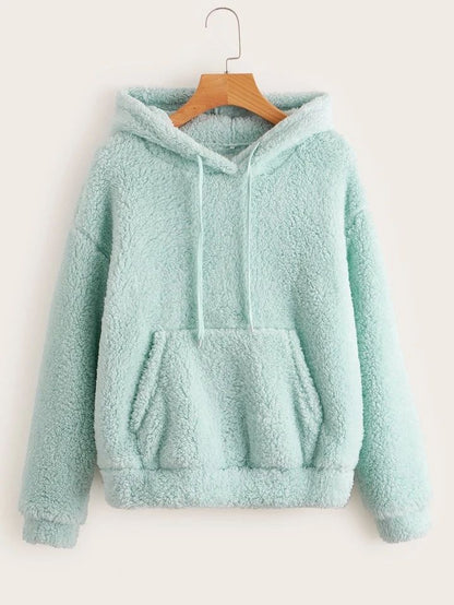 Sea Green Teddy Hoodie