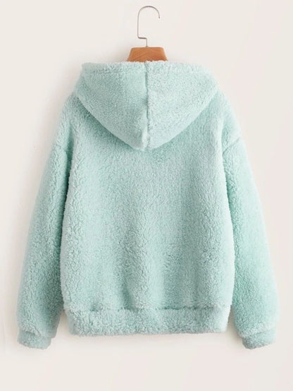 Sea Green Teddy Hoodie