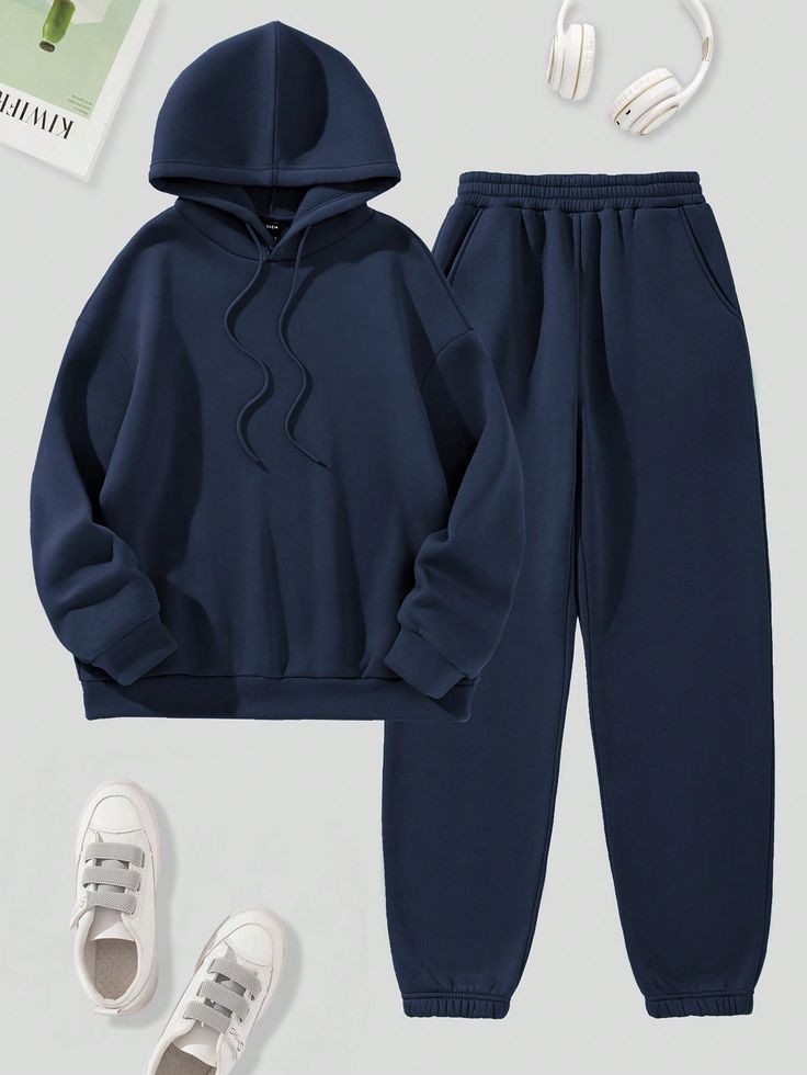 Navy Blue Hoodie Tracksuit