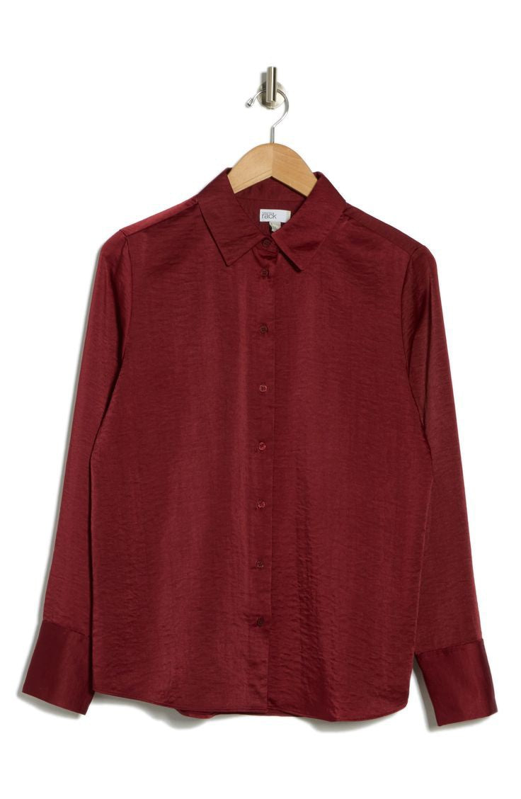 Maroon Button Down Shirt